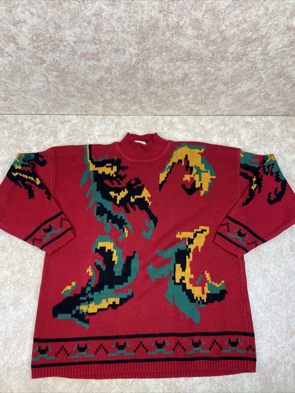 Vintage 90's Men's Pullover Sweater GENERRA Size Large Grandpa Retro